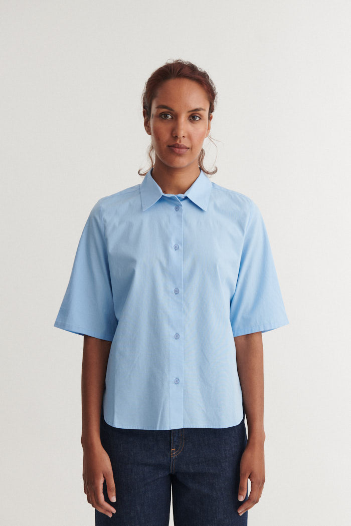 Basic Apparel Silje SS Shirt Skjorter 772 Frozen fjord